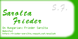 sarolta frieder business card